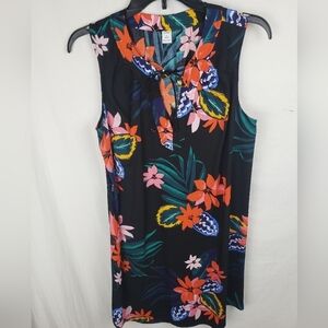 NWOT Old Navy Black Multicolored Floral Sleeveless Dress Sz S Petite